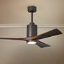 52" Matthews Patricia-3 Bronze Walnut LED Damp Ceiling Fan with Remote