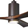 52" Matthews Patricia-3 Bronze Walnut LED Damp Ceiling Fan with Remote