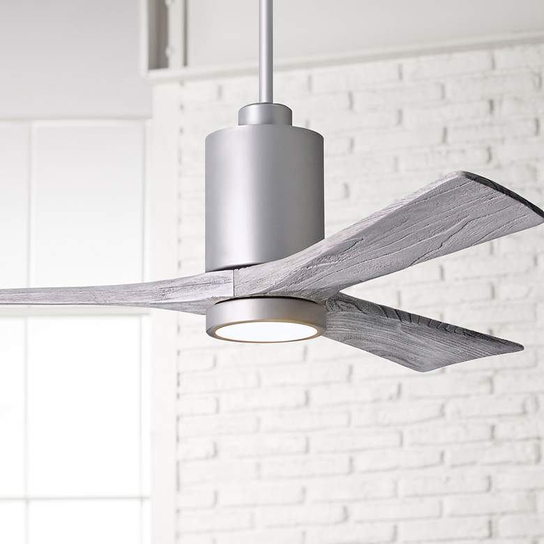 Image 1 52" Matthews Patricia-3 Brushed Nickel LED Damp Fan with Remote