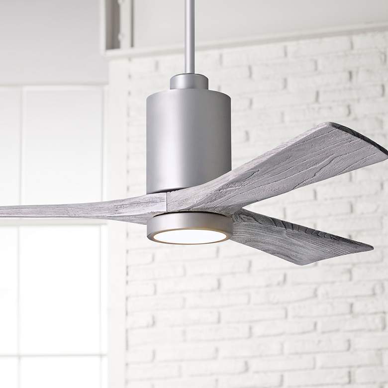 Image 1 52 inch Matthews Patricia-3 Brushed Nickel LED Damp Fan with Remote