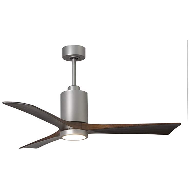 Image 1 52 inch Matthews Patricia-3 Brushed Nickel Walnut Damp Ceiling Fan