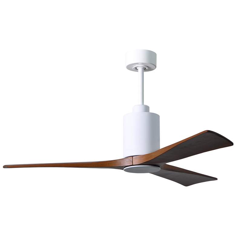Image 1 52" Matthews Patricia-3 Damp Gloss White and Walnut Ceiling Fan