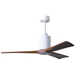 52&quot; Matthews Patricia-3 Damp Gloss White and Walnut Ceiling Fan