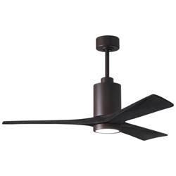 52&quot; Matthews Patricia-3 Damp LED Textured Bronze and Black Ceiling Fan
