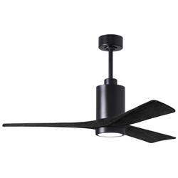 52&quot; Matthews Patricia-3 Damp Rated LED Matte Black Modern Ceiling Fan