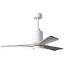 52" Matthews Patricia-3 Gloss White LED Damp Ceiling Fan with Remote
