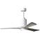 52" Matthews Patricia-3 Gloss White LED Damp Ceiling Fan with Remote