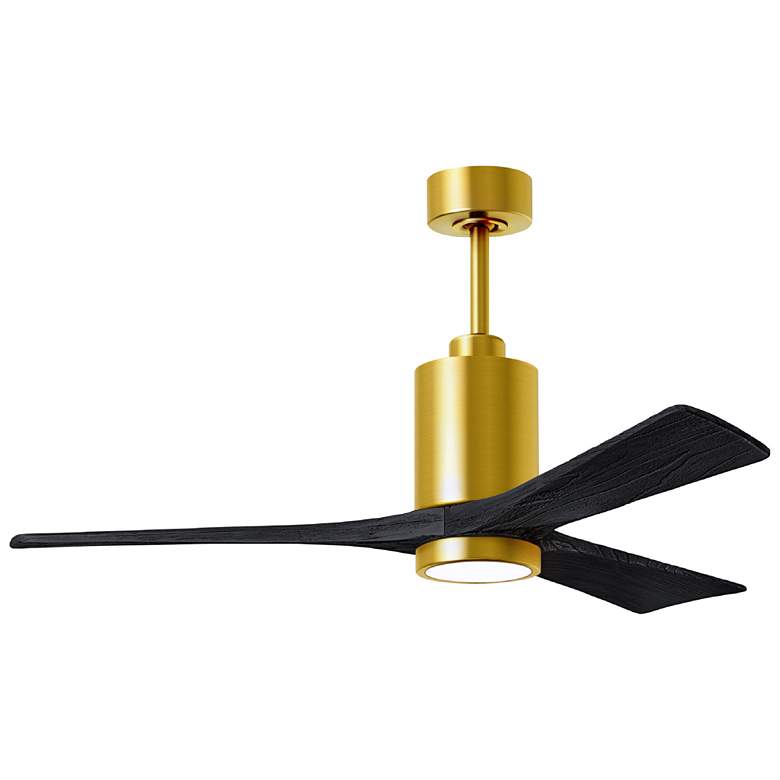 Image 1 52" Matthews Patricia-3 LED Brass and Black Three Blade Ceiling Fan