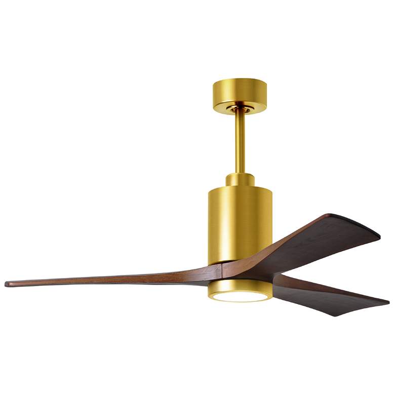 Image 1 52 inch Matthews Patricia-3 LED Brass and Walnut Three Blade Ceiling Fan