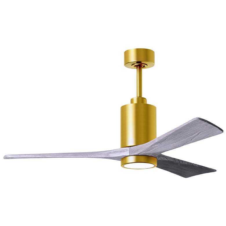 Image 1 52" Matthews Patricia-3 LED Brass and Wood Finish 3-Blade Ceiling Fan