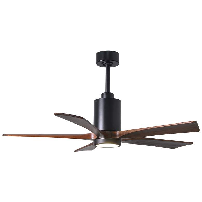 Image 1 52" Matthews Patricia-3 LED Damp Black and Walnut Ceiling Fan