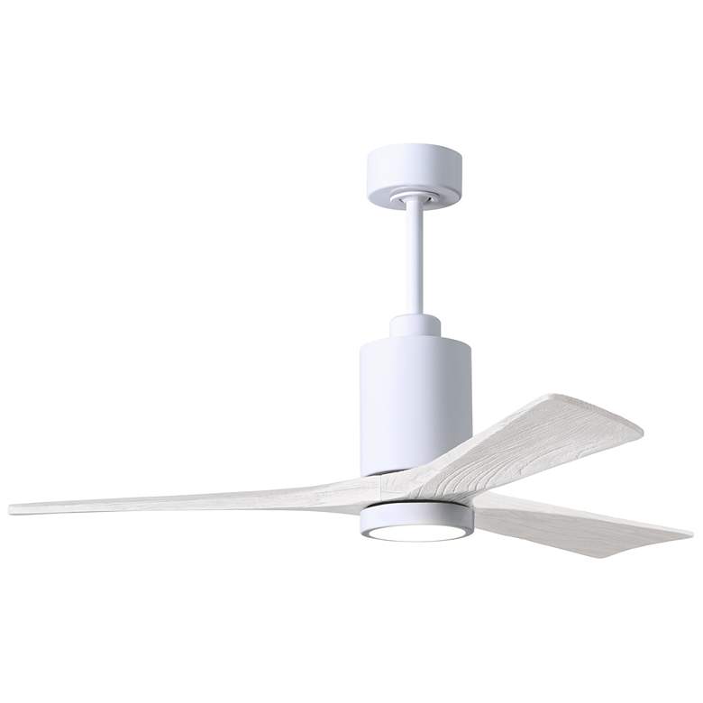 Image 1 52" Matthews Patricia-3 LED Damp Gloss and Matte White Ceiling Fan