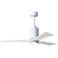 52" Matthews Patricia-3 LED Damp Gloss and Matte White Ceiling Fan