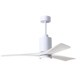 52&quot; Matthews Patricia-3 LED Damp Gloss and Matte White Ceiling Fan