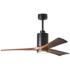 52" Matthews Patricia-3 Matte Black Walnut Blades Ceiling Fan