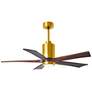 2_52" Matthews Patricia-5 Brass Walnut LED Ceiling Fan