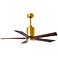 52" Matthews Patricia-5 Brass Walnut LED Ceiling Fan