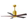 3_52" Matthews Patricia-5 Brass Walnut LED Ceiling Fan more views
