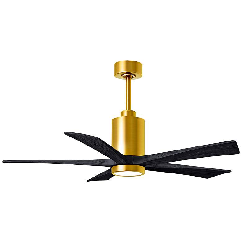 Image 1 52" Matthews Patricia-5 Brushed Brass Black LED Ceiling Fan