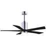 52" Matthews Patricia-5 Chrome Black LED Ceiling Fan