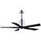52" Matthews Patricia-5 Chrome Black LED Ceiling Fan
