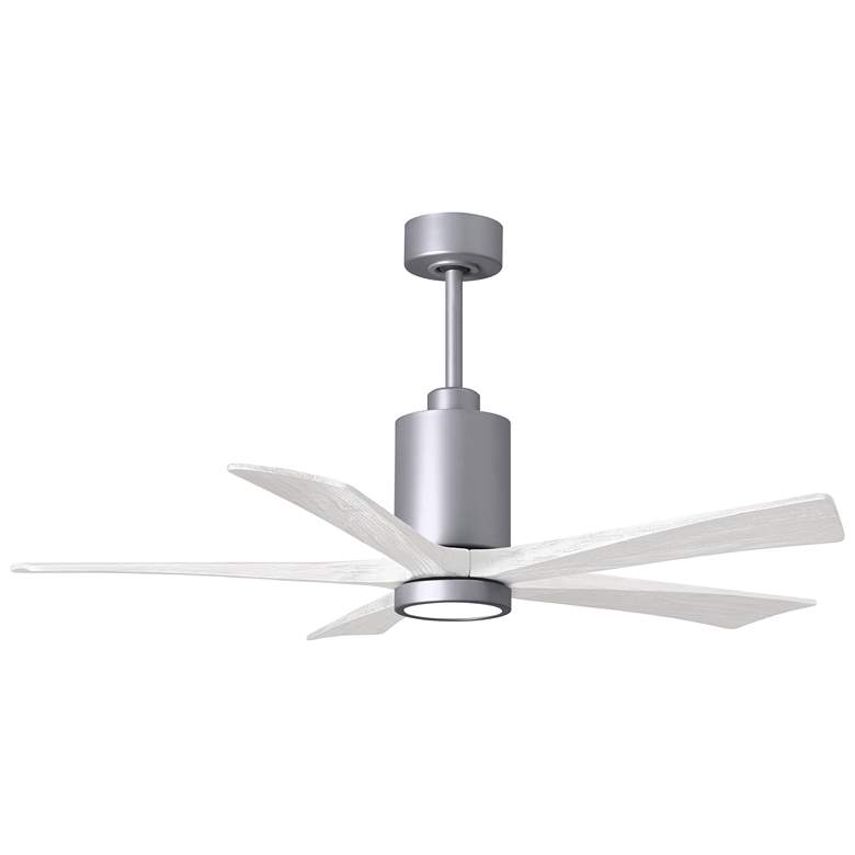 Image 1 52 inch Matthews Patricia-5 Damp Brushed Nickel and White Ceiling Fan