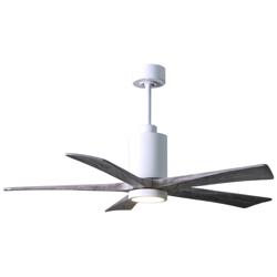 52&quot; Matthews Patricia-5 Gloss White and Walnut Ceiling Fan