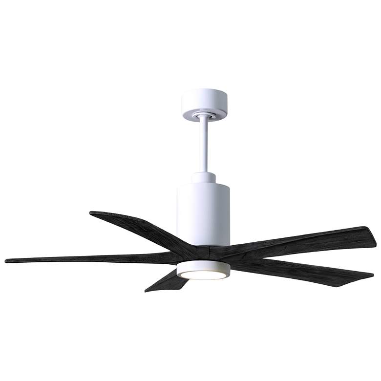 Image 1 52 inch Matthews Patricia-5 Gloss White Ceiling Fan With Matte Black Blade