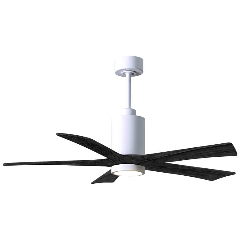 Image 1 52" Matthews Patricia-5 Gloss White Ceiling Fan With Matte Black Blade