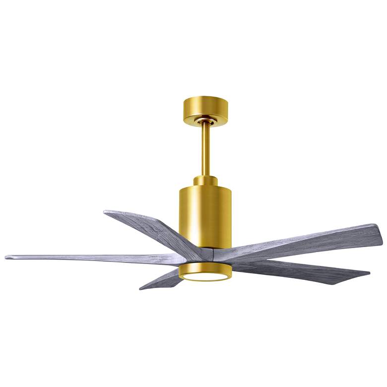 Image 1 52" Matthews Patricia-5 LED Brass and Barnwood Five Blade Ceiling Fan