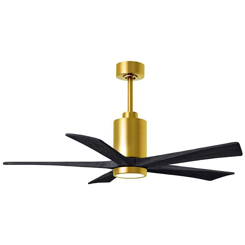 Image 1 52" Matthews Patricia-5 LED Brass and Black Five Blade Ceiling Fan