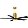 52" Matthews Patricia-5 LED Brass and Black Five Blade Ceiling Fan