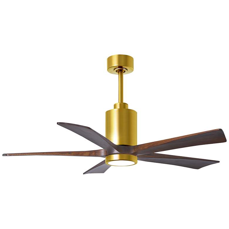 Image 2 52 inch Matthews Patricia-5 LED Brass and Walnut Five Blade Ceiling Fan