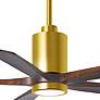 52" Matthews Patricia-5 LED Brass and Walnut Five Blade Ceiling Fan
