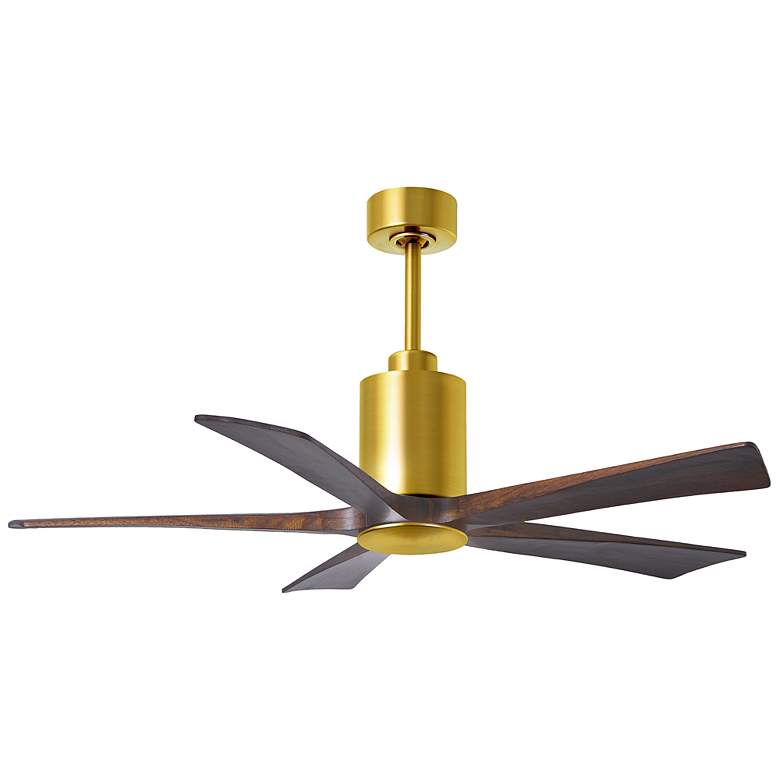 Image 4 52 inch Matthews Patricia-5 LED Brass and Walnut Five Blade Ceiling Fan more views