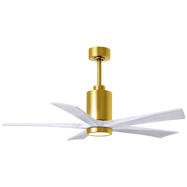 Image 1 52 inch Matthews Patricia-5 LED Brass and White Five Blade Ceiling Fan