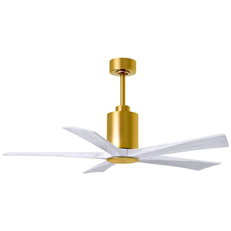 Image 2 52" Matthews Patricia-5 LED Brass and White Five Blade Ceiling Fan more views