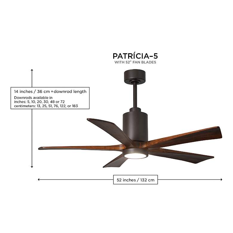Image 3 52" Matthews Patricia-5 LED Brass and White Five Blade Ceiling Fan more views