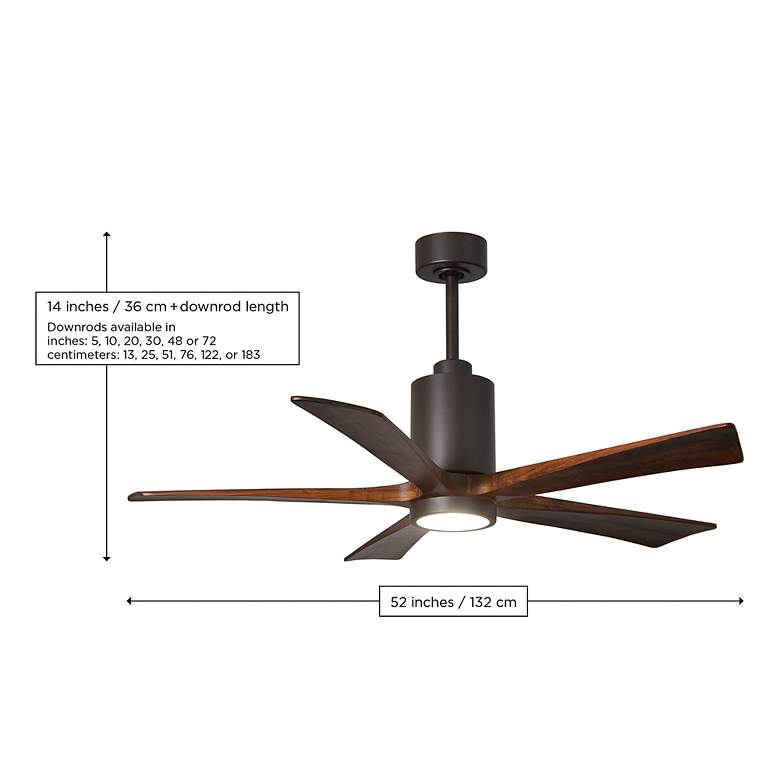 Image 4 52" Matthews Patricia-5 LED Brass and White Five Blade Ceiling Fan more views