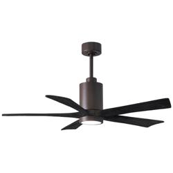52&quot; Matthews Patricia-5 LED Damp Bronze Matte Black Ceiling Fan