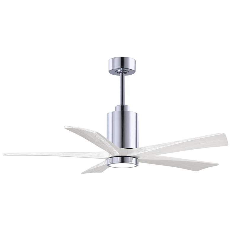 Image 1 52" Matthews Patricia-5 LED Damp Rated Chrome and White Ceiling Fan