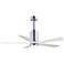 52" Matthews Patricia-5 LED Damp Rated Chrome and White Ceiling Fan