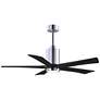52" Matthews Patricia-5 Polished Chrome and Black Ceiling Fan