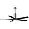 52" Matthews Patricia-5 Polished Chrome and Black Ceiling Fan