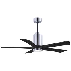 52&quot; Matthews Patricia-5 Polished Chrome and Black Ceiling Fan