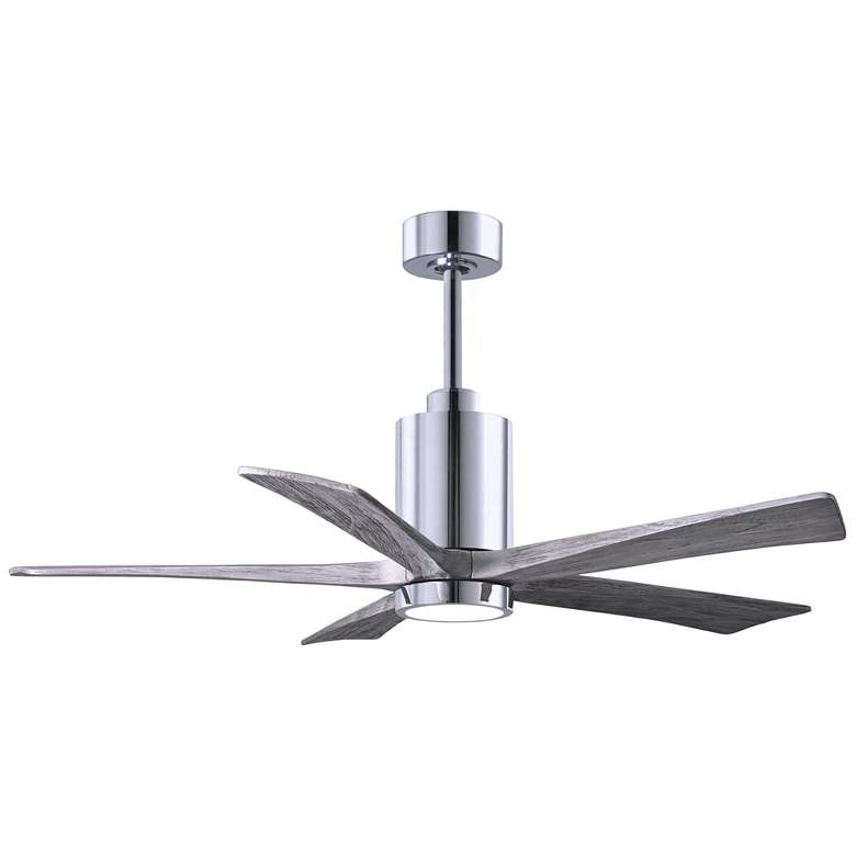 Image 1 52 inch Matthews Patricia-5 Polished Chrome and Wood Ceiling Fan