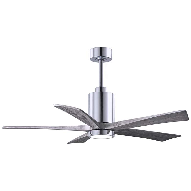 Image 1 52" Matthews Patricia-5 Polished Chrome and Wood Ceiling Fan