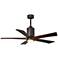 52" Matthews Patricia-5 Textured Bronze Damp Rated LED Fan with Remote