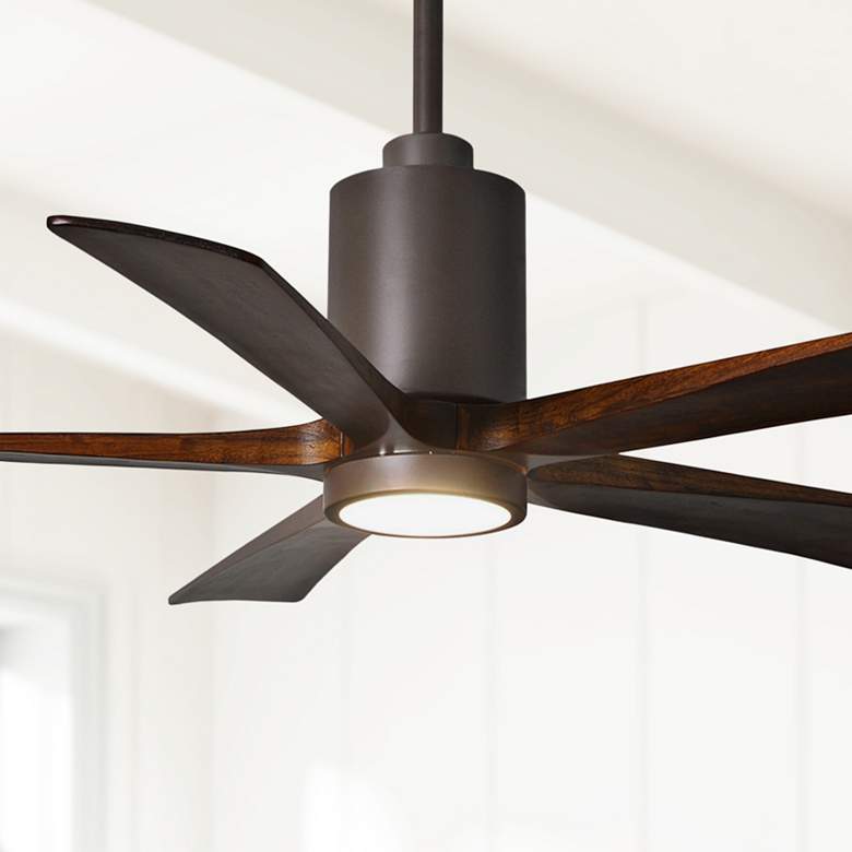 Image 1 52" Matthews Patricia-5 Textured Bronze Damp Rated LED Fan with Remote
