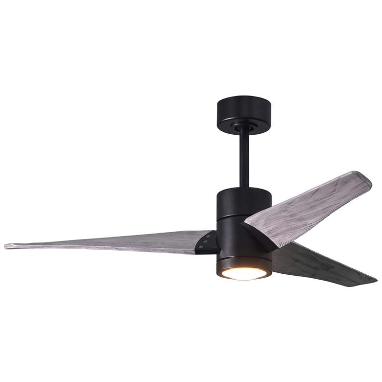 Image 1 52" Matthews Super Janet LED Black and Barnwood Ceiling Fan